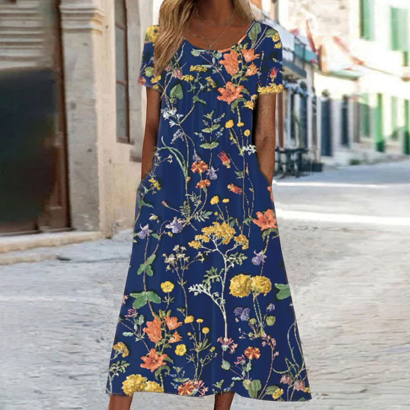Isaura™ | Boho Stiliaus Gėlėta Suknelė su Pilvo Apsauga