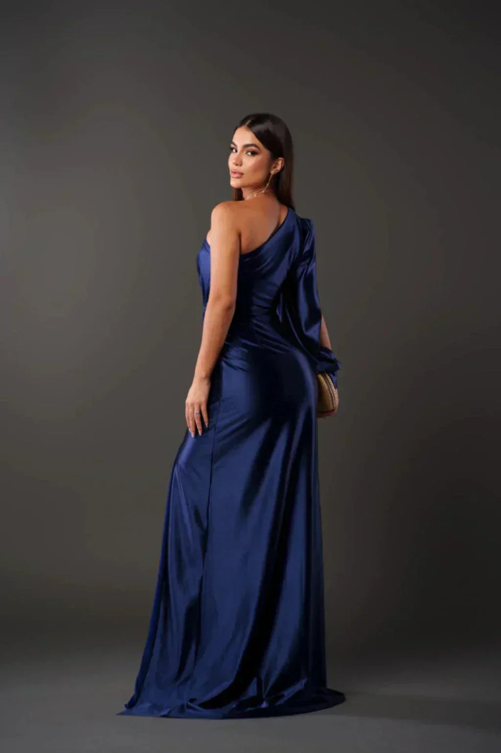Araceli | Satiny Dress with One Strap