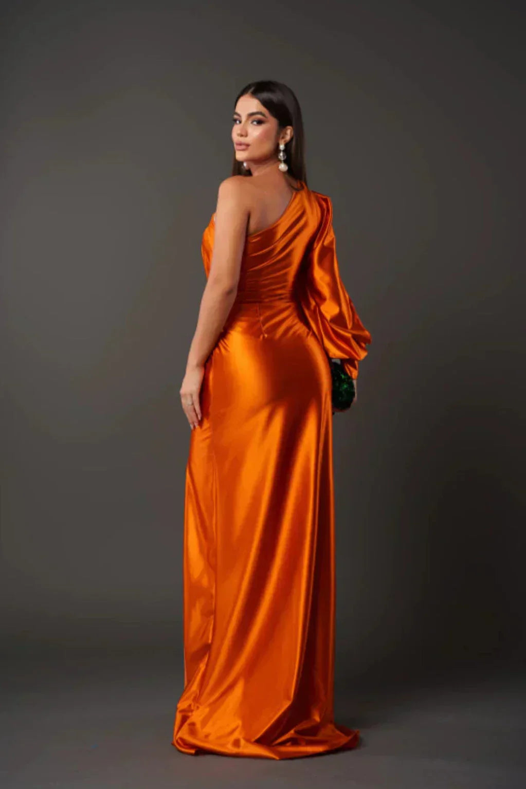 Araceli | Satiny Dress with One Strap