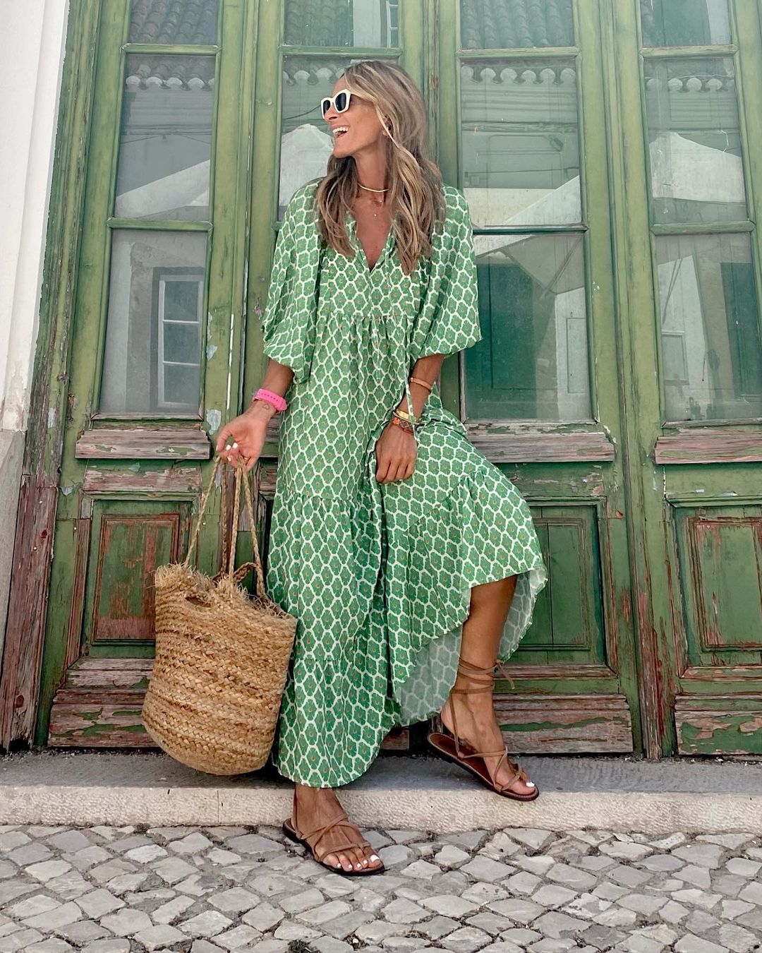 Sylvie - Ilga Boho Stiliaus Suknelė